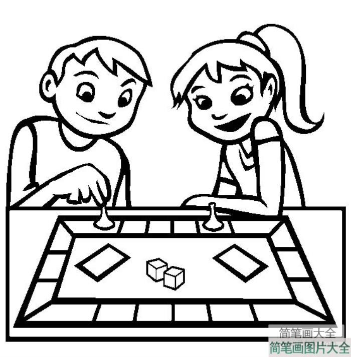 儿童玩具图片_棋盘游戏简笔画图片  第1张