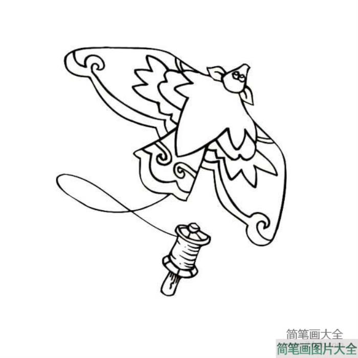 风筝简笔画大全_动物风筝简笔画