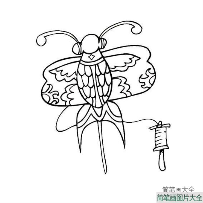 风筝简笔画大全_动物风筝简笔画  第2张