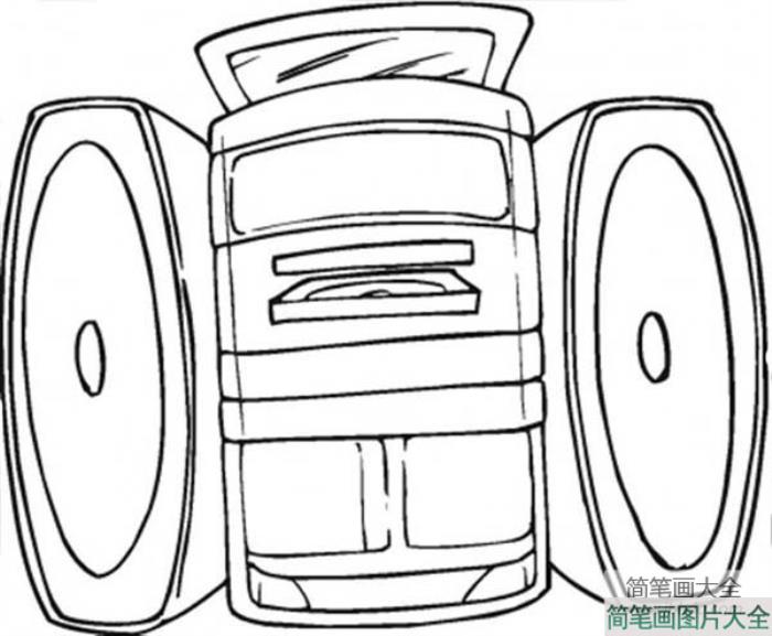 生活用品简笔画大全_音响系统简笔画  第1张