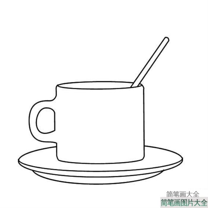 咖啡杯简笔画图片