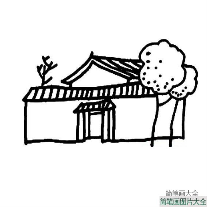 农家小屋简笔画  第1张