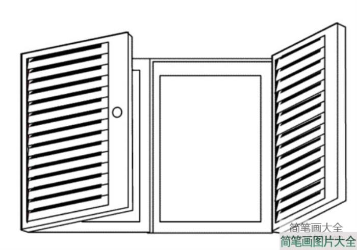 百叶窗简笔画图片  第1张