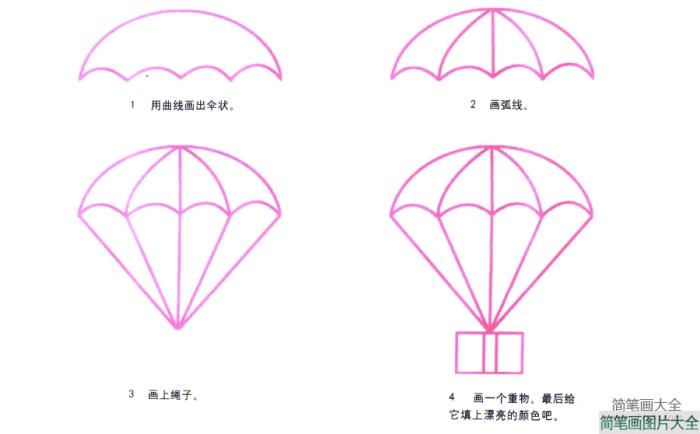 降落伞简笔画画法  第2张