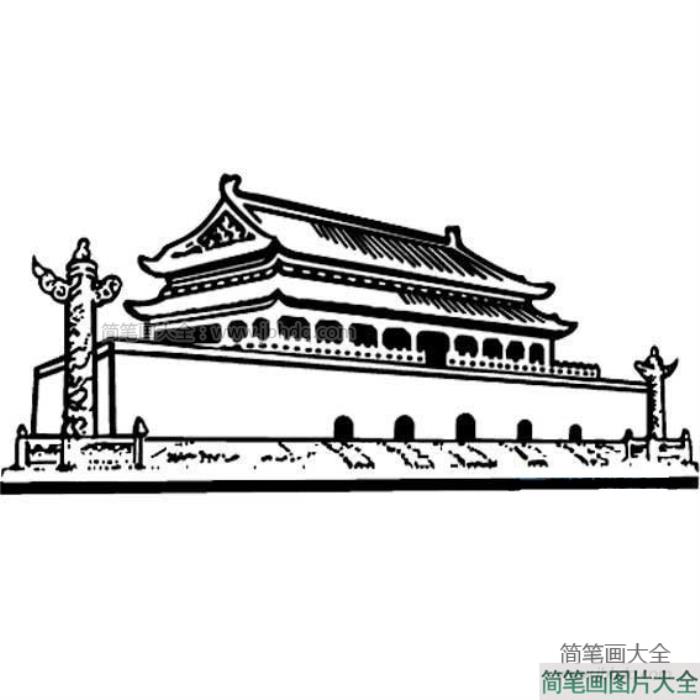 天安门建筑简笔画