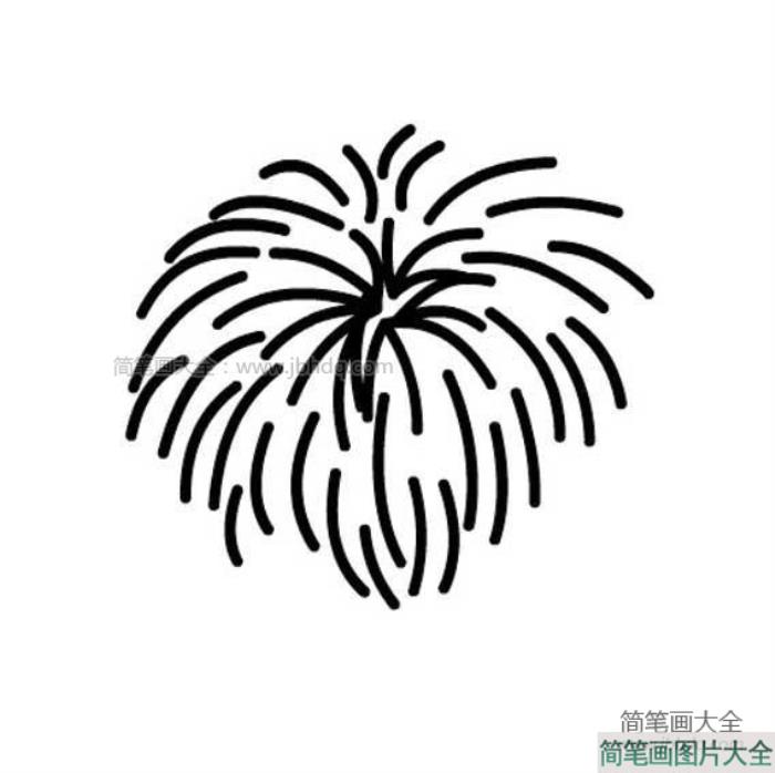 节日烟花简笔画图片