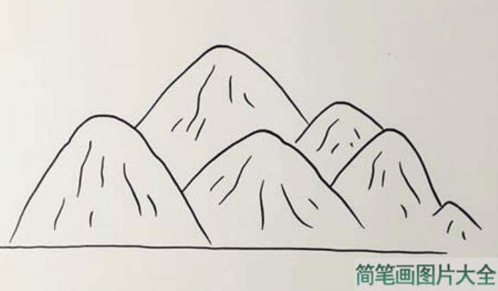 山上流水简笔画怎么画