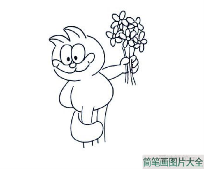 加菲猫简笔画怎么画  第7张