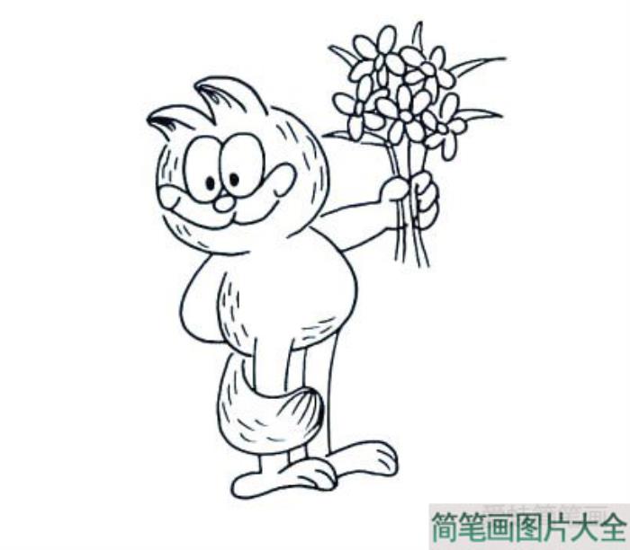 加菲猫简笔画怎么画  第8张