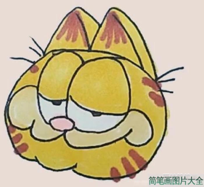 加菲猫简笔画彩色画法  第6张