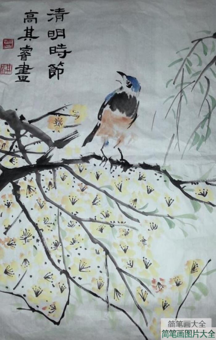 五年级清明节国画作品之清明时节