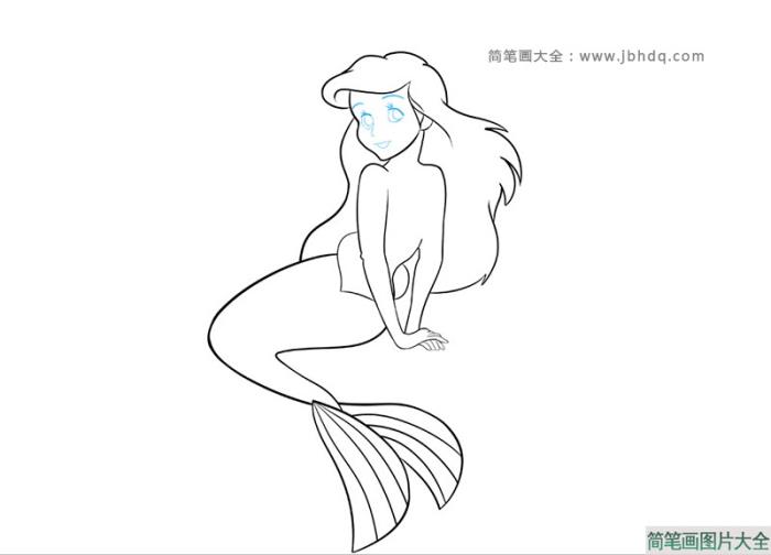 卡通美人鱼的画法  第8张