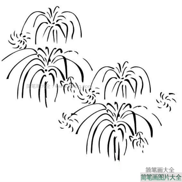 节日烟花简笔画图片