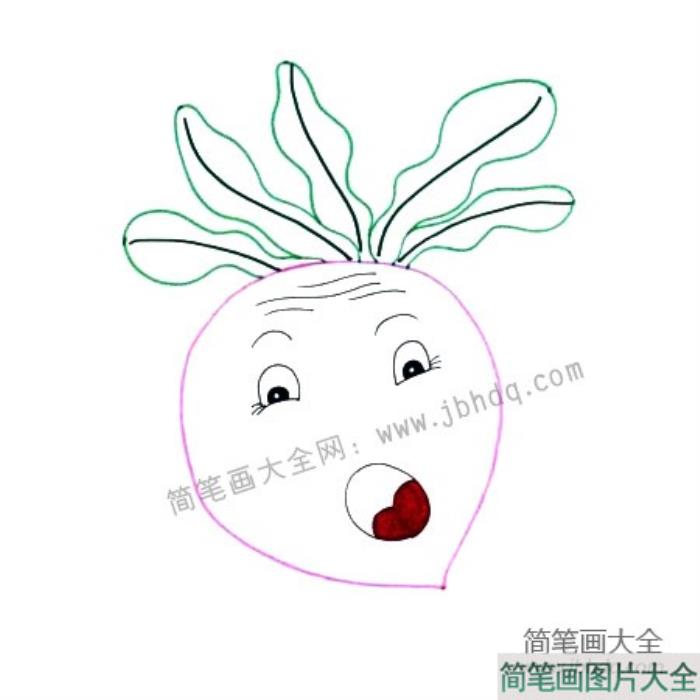 画植物儿童水彩画_大萝卜  第2张