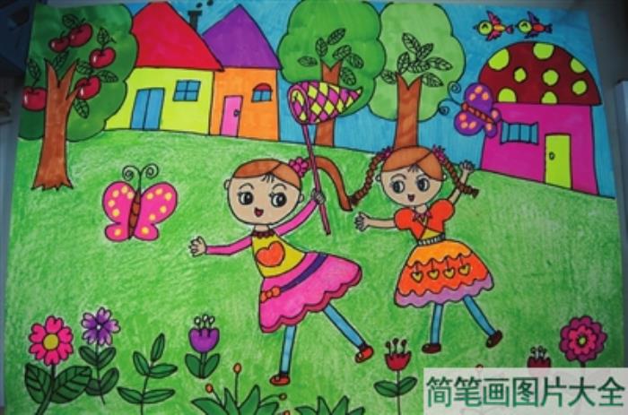 漂亮的小学生儿童画图片大全  第5张