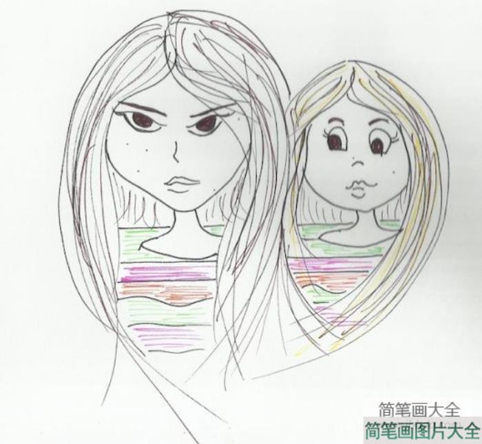 三八妇女节送给妈妈的画作品之我们俩