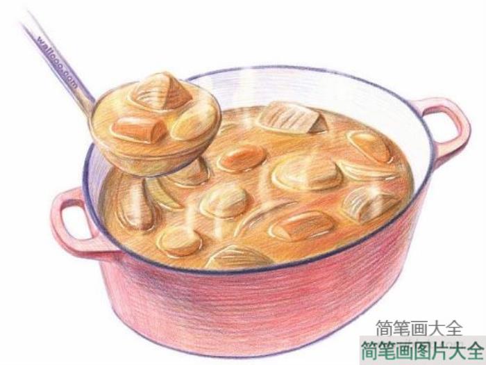 美食当前儿童画画作品