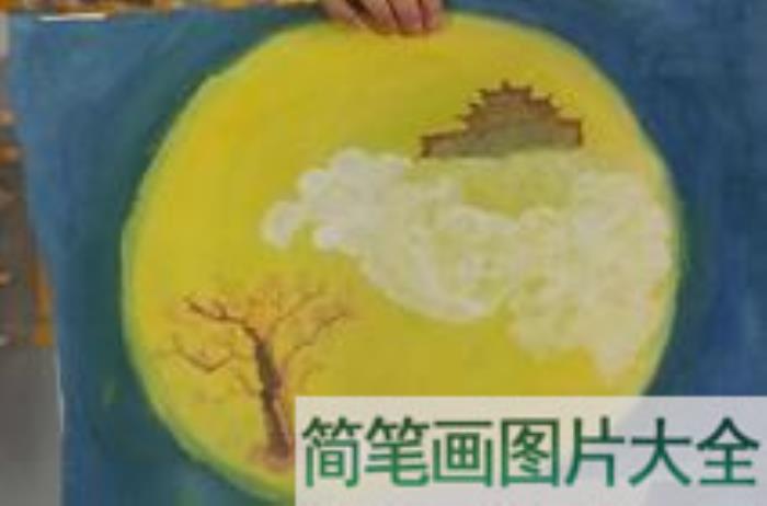 中秋遥望月宫,小学生中秋节儿童画作品