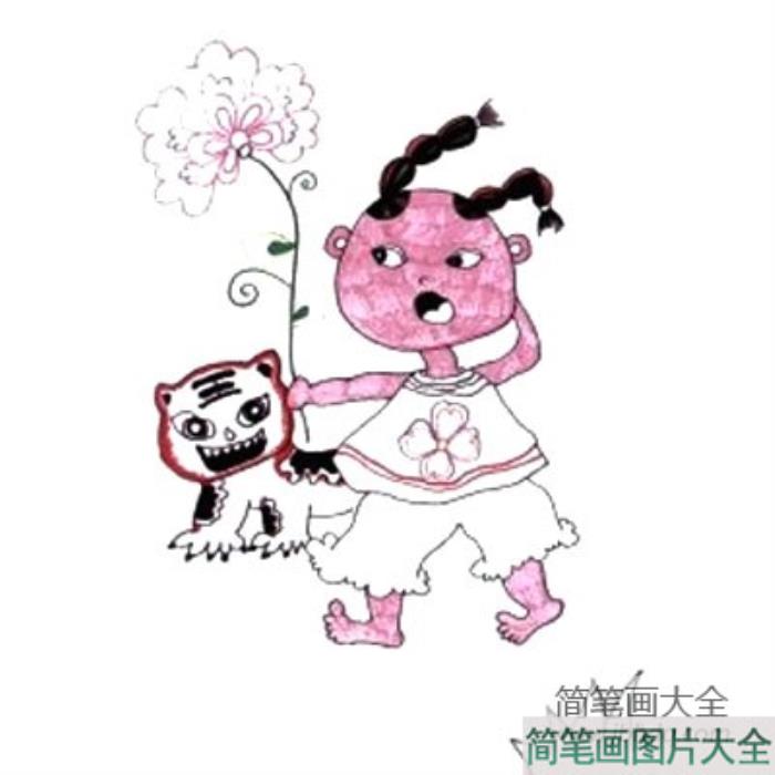 儿童水彩笔绘画教程16_年画福娃  第2张