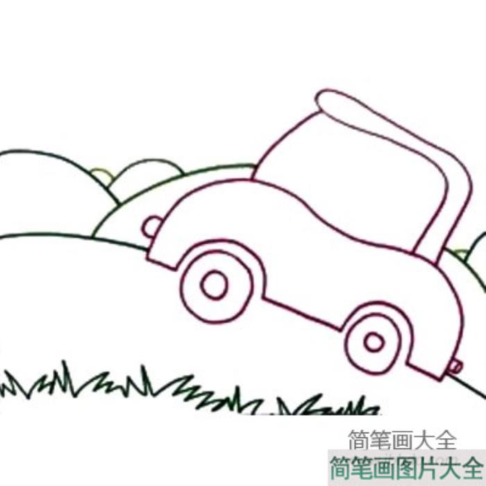 儿童水彩笔绘画教程3_花汽车