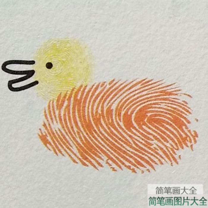 小鸭子指印画教程  第3张