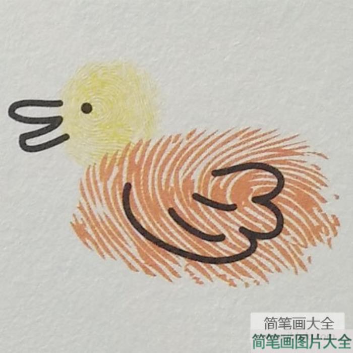 小鸭子指印画教程  第4张