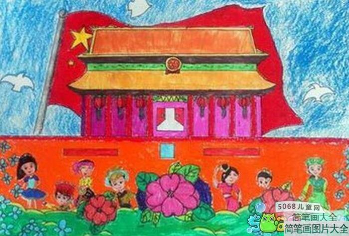 为祖国妈妈喝彩迎国庆67周年绘画作品欣赏  第1张